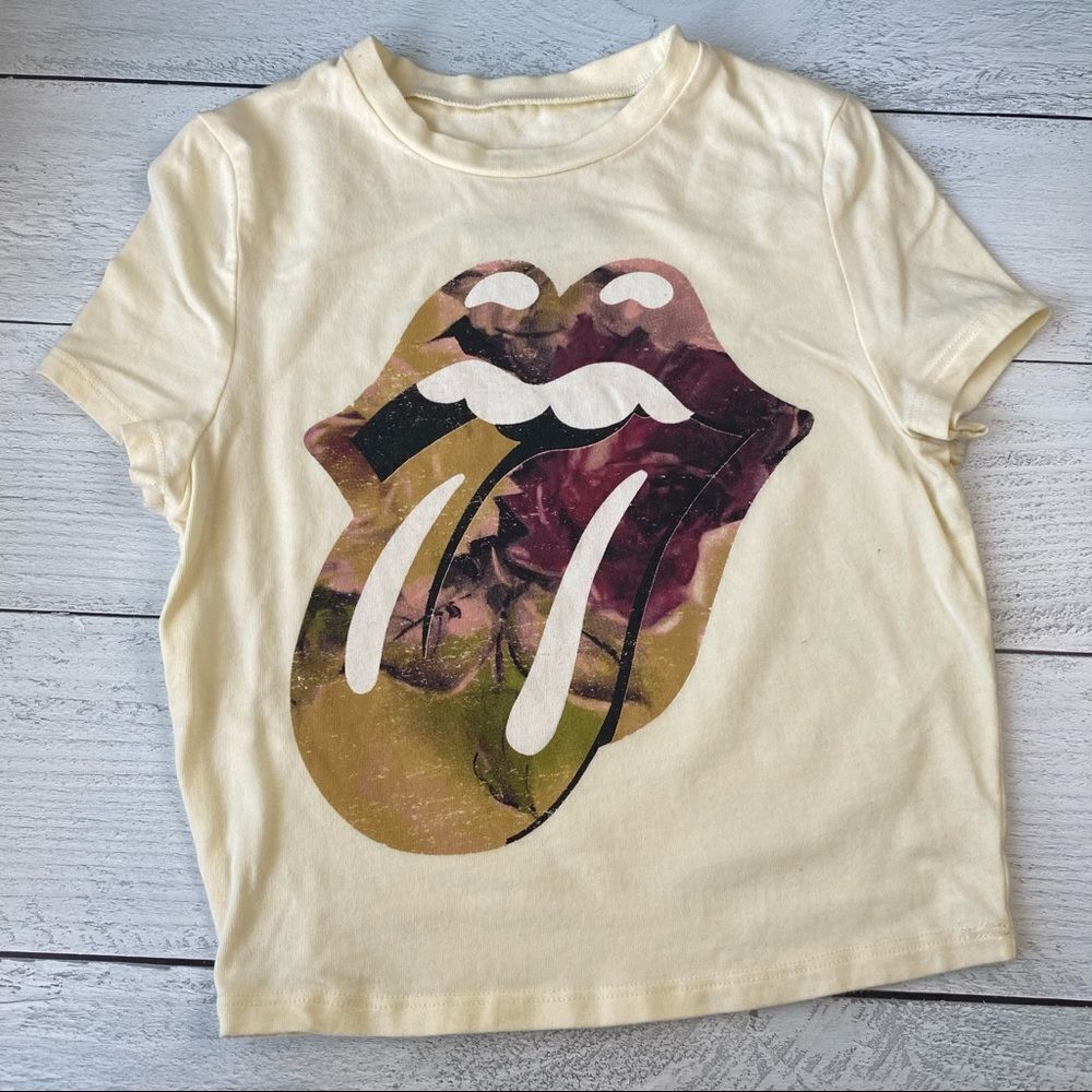 Kid’s The Rolling Stones Yellow Graphic Tee Sz XS